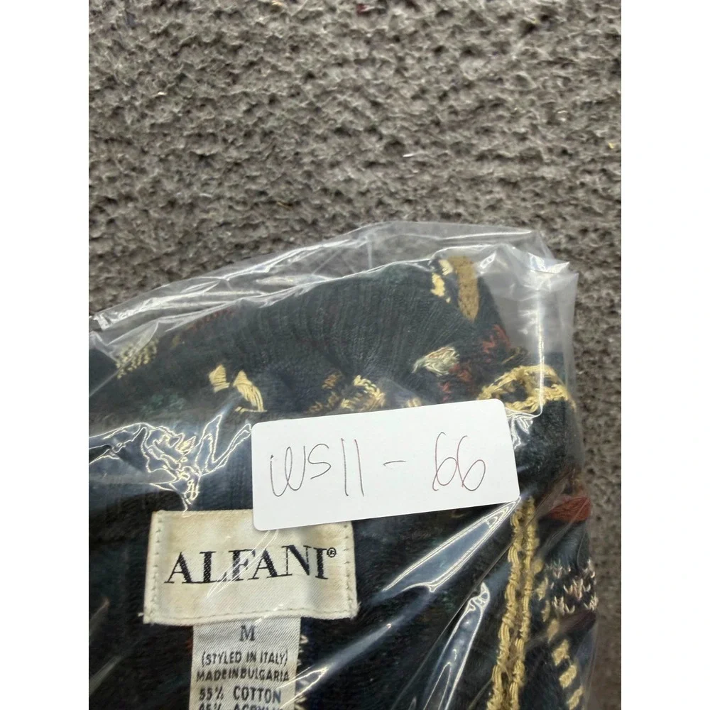 Vintage 1990s Alfani 3D Textured Knit Pullover Sweater Multicolor Mens Size M